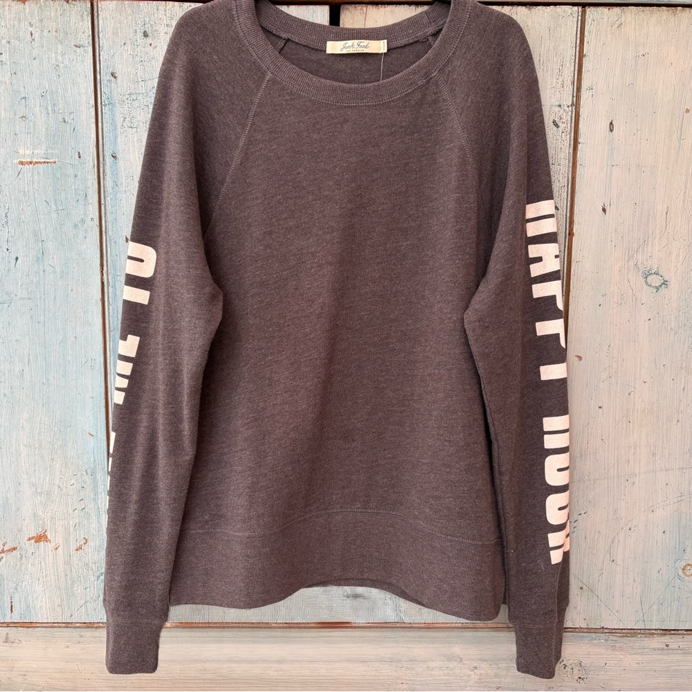 “Take Me To Happy Hour” Gray Knit Sweater by Junk Food Los Angeles - Picture 13 of 16